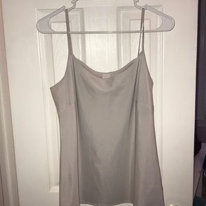 Light grey blouse.